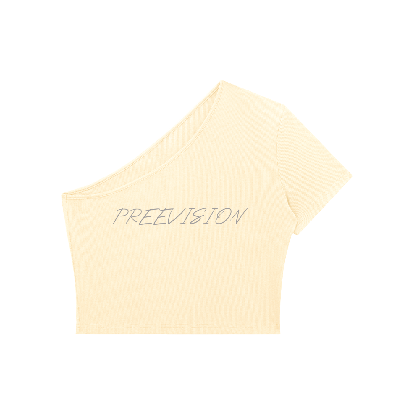 PREEVISION Women's One-Shoulder Crop T-Shirt (5 Other Colors)
