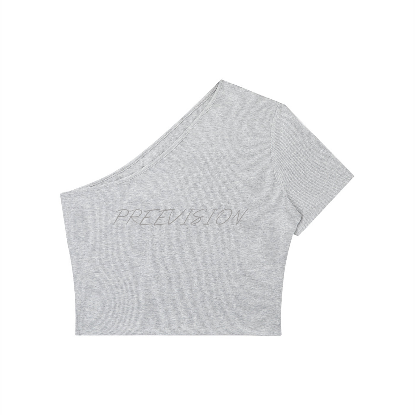 PREEVISION Women's One-Shoulder Crop T-Shirt (5 Other Colors)