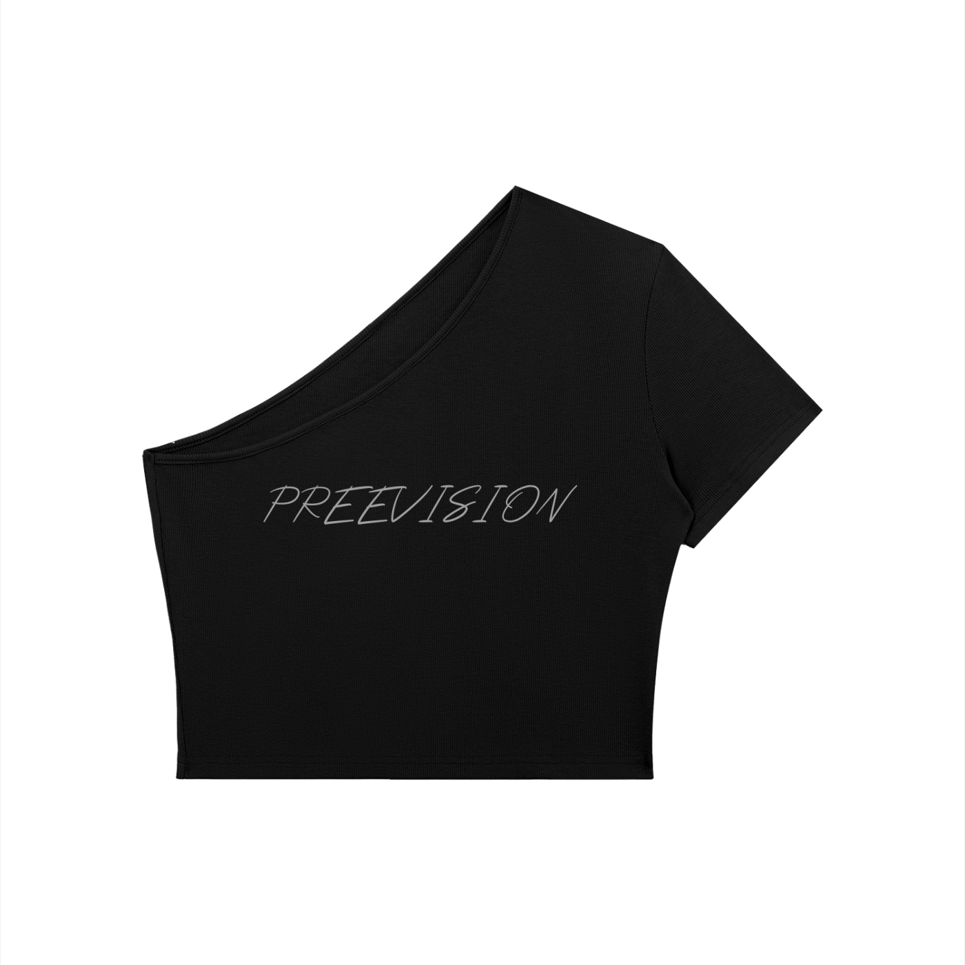 PREEVISION Women's One-Shoulder Crop T-Shirt (5 Other Colors)