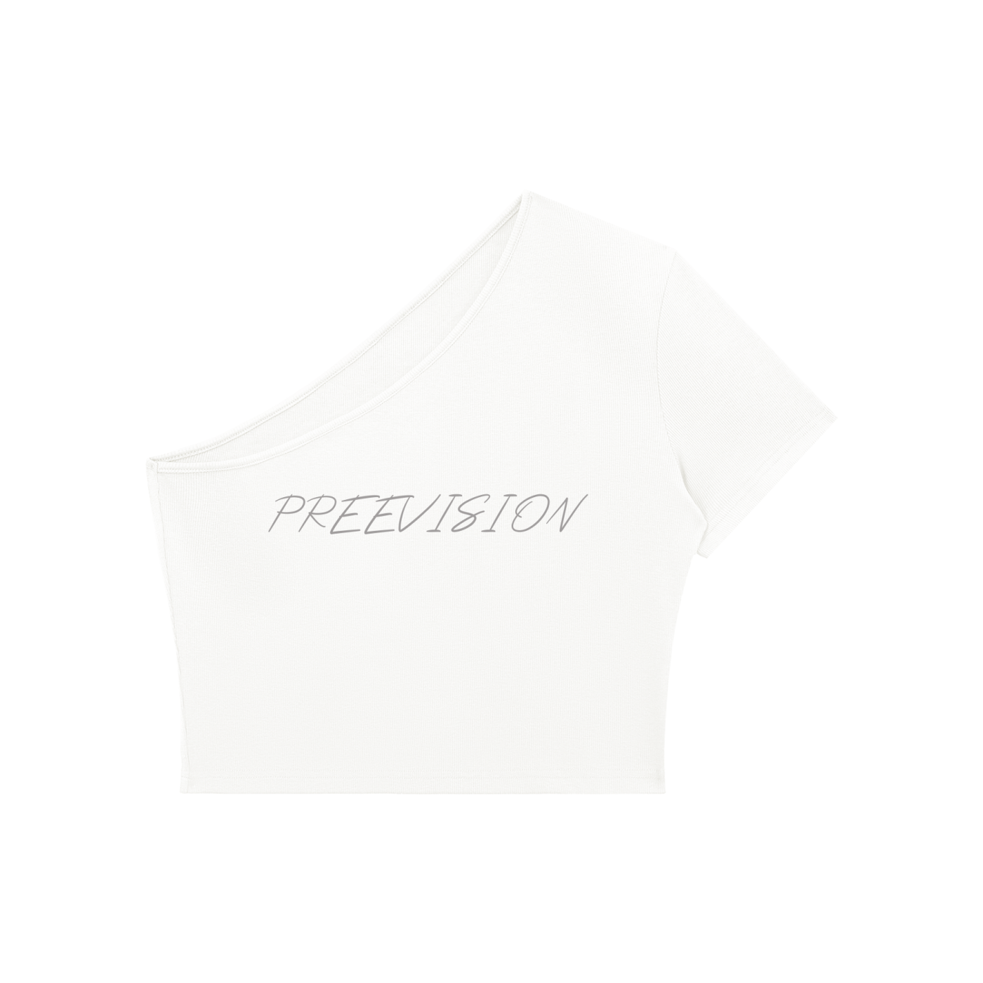 PREEVISION Women's One-Shoulder Crop T-Shirt (5 Other Colors)